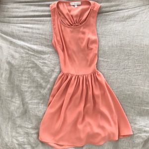 Cute feminine pink dress, sexy cutout upper back